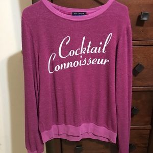 Wildfox pink pullover crew neck sweatshirt